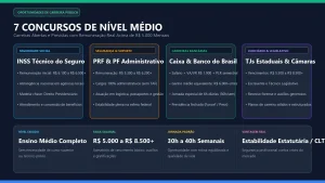 7 Concursos de Nível Médio Abertos e Previstos com Salários Acima de R$ 5 Mil