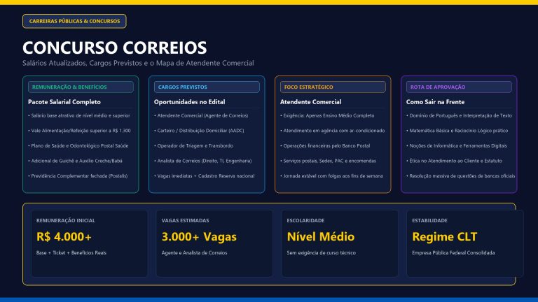 Concurso Correios: Salários, Cargos Previstos e Como Sair na Frente para Atendente Comercial