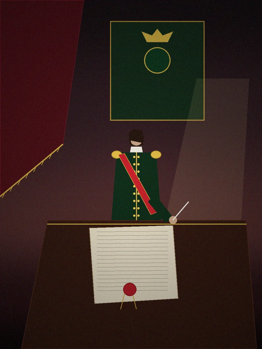 Imperador Dom Pedro I em seu gabinete imperial outorgando a Constituicao de 1824 apos dissolver a Constituicao da Mandioca