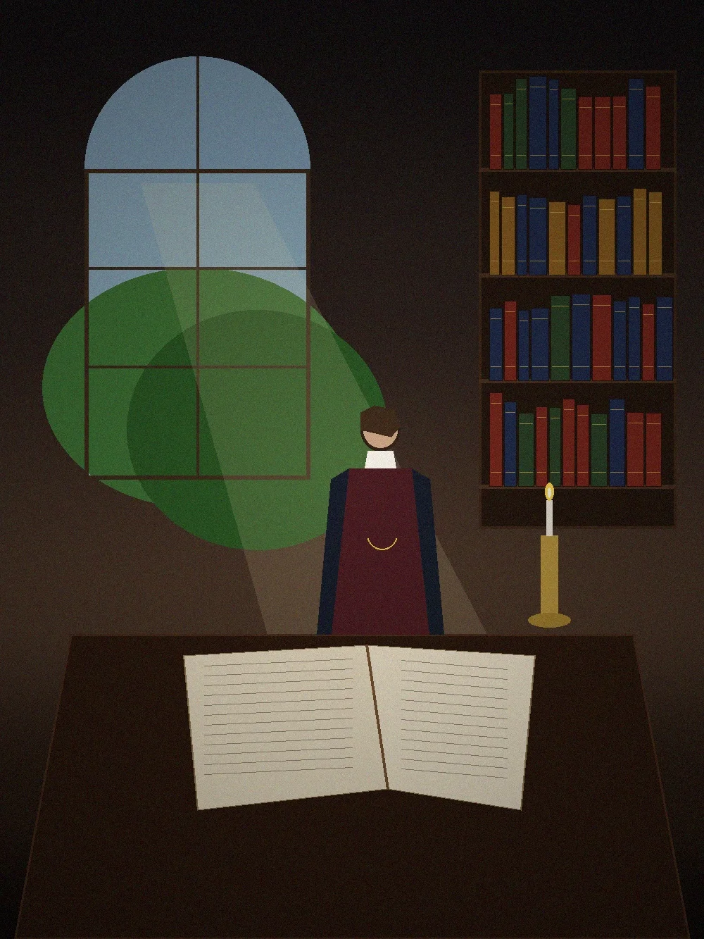 Senhor de terras e latifundiario do Imperio consultando livros de censo na Constituicao da Mandioca