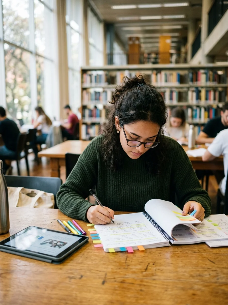 Estudante analisando documentos e apostilas no comparativo NotebookLM vs ChatGPT vs Gemini