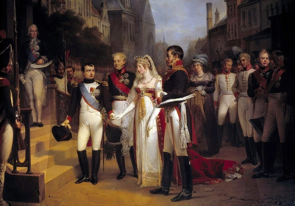 Rainha Luísa da Prússia implorando termos mais brandos a Napoleão Bonaparte durante as negociações do Tratado de Tilsit em 1807